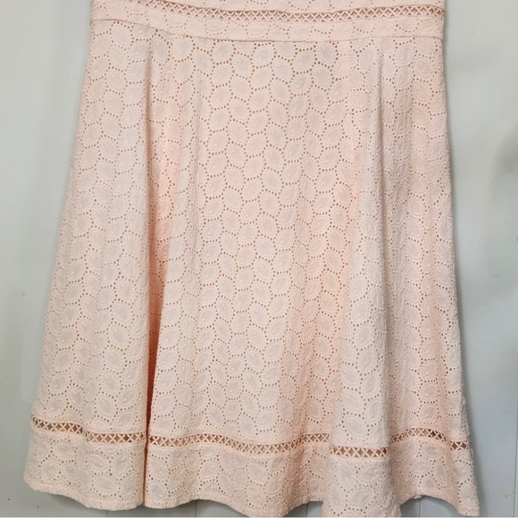 Calvin Klein Blossom Pink Cotton Eyelet Fit & Flare Dress Summer Wedding A-Line - Picture 4 of 6